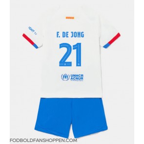 Barcelona Frenkie de Jong #21 Udebanetrøje Børn 2023-24 Kortærmet (+ Korte bukser)